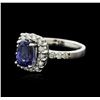 Image 2 : 14KT White Gold 1.47ct Tanzanite and Diamond Ring
