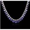 Image 2 : 14KT White Gold 44.29ctw Tanzanite and Diamond Necklace