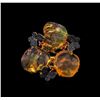 Image 1 : 18KT Yellow Gold  18.26ctw Fire Opal, Blue Sapphire and Ruby Ring