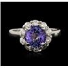 Image 1 : 14KT White Gold 2.23ct Tanzanite and Diamond Ring