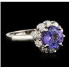 Image 2 : 14KT White Gold 2.23ct Tanzanite and Diamond Ring