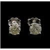 Image 1 : 14KT White Gold 1.16ctw Diamond Stud Earrings
