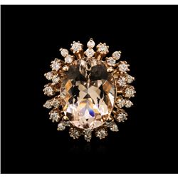 8.58ct Morganite and Diamond Ring - 14KT Rose Gold