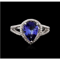 14KT White Gold 2.32ct Tanzanite and Diamond Ring