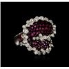 Image 2 : 18KT Two-Tone Gold 3.00ctw Pink Sapphire and Diamond Ring