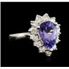 Image 2 : 14KT White Gold 2.19ct Tanzanite and Diamond Ring