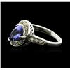 Image 3 : 18KT White Gold 1.72ct Tanzanite and Diamond Ring