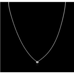 14KT White Gold 0.09ct Diamond Solitaire Necklace