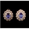Image 1 : 14KT Rose Gold 2.64ctw Tanzanite and Diamond Earrings