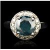 Image 1 : 14KT White Gold 2.23ct Blue Diamond Ring
