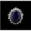 Image 1 : 11.82ct Sapphire and Diamond Ring - 14KT White Gold