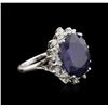 Image 2 : 11.82ct Sapphire and Diamond Ring - 14KT White Gold