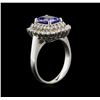 Image 3 : 2.05ct Tanzanite and Diamond Ring - 14KT White Gold