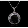 Image 1 : 14KT White Gold 114.88ct Black and White Diamond Pendant With Chain