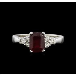 2.56ct Ruby and Diamond Ring - 14KT White Gold