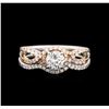 Image 1 : 1.06ctw Diamond Wedding Ring Set - 18KT Two-Tone Gold