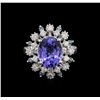 Image 1 : 3.40ct Tanzanite and Diamond Ring - 14KT White Gold