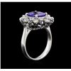 Image 3 : 3.40ct Tanzanite and Diamond Ring - 14KT White Gold