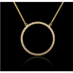 18KT Yellow Gold 1.00ctw Diamond Pendant With Chain