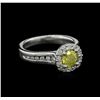 Image 2 : 1.17ctw Fancy Yellow Diamond Ring - 14KT White Gold