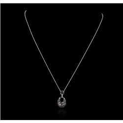 14KT White Gold 0.16ctw Diamond Pendant With Chain