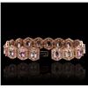 Image 3 : 14KT Rose Gold 14.40ctw Multi-Color Sapphire and Diamond Bracelet