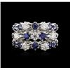 Image 1 : 14KT White Gold 3.08ctw Sapphire and Diamond Ring