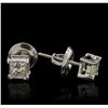 Image 2 : 14KT White Gold 0.60ctw Diamond Stud Earrings