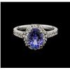 Image 1 : 2.05ct Tanzanite and Diamond Ring - 14KT White Gold