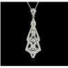 Image 1 : 14KT White Gold 2.48ctw Diamond Pendant With Chain