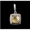 Image 1 : Sterling Silver 11.40ct Citrine and Diamond Pendant