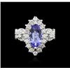 Image 1 : 14KT White Gold 1.98ct Tanzanite and Diamond Ring