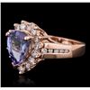 Image 2 : 14KT Rose Gold 2.40ct Tanzanite and Diamond Ring