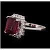 Image 2 : 14KT White Gold 3.20ct Pink Tourmaline and Diamond Ring