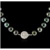 Image 3 : 14KT White Gold Tahitian Pearl and Diamond Necklace
