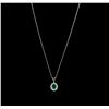 Image 3 : 14KT White Gold 1.58ct Emerald and Diamond Pendant With Chain
