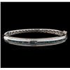 Image 1 : 2.01ctw Fancy Blue Diamond Bangle Bracelet - 14KT White Gold