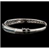 Image 2 : 2.01ctw Fancy Blue Diamond Bangle Bracelet - 14KT White Gold