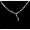 Image 2 : 14KT Yellow Gold 32.90ctw Rough Diamond Necklace With Charm