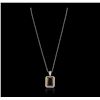 Image 2 : 14KT White Gold 28.42ct Quartz and Diamond Pendant With Chain
