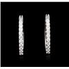 Image 1 : 14KT White Gold 1.62ctw Diamond Hoop Earrings