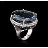 Image 3 : 14KT White Gold 32.12ct Topaz and Diamond Ring
