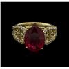 Image 1 : 4.35ct Ruby and Diamond Ring - 14KT Yellow Gold