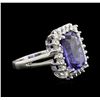 Image 2 : 5.18ct Tanzanite and Diamond Ring - 14KT White Gold