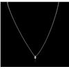 Image 1 : 14KT White Gold 0.29ct Diamond Solitaire Necklace