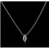 Image 2 : 14KT White Gold 0.29ct Diamond Solitaire Necklace