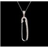 Image 1 : 0.30ctw Diamond Pendant With Chain - 14KT White Gold
