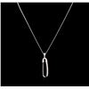 Image 2 : 0.30ctw Diamond Pendant With Chain - 14KT White Gold