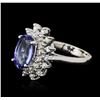 Image 2 : 14KT White Gold 1.56ct Tanzanite and Diamond Ring
