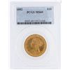 Image 1 : 1882 PCGS MS60 $10 Liberty Head Eagle Gold Coin
